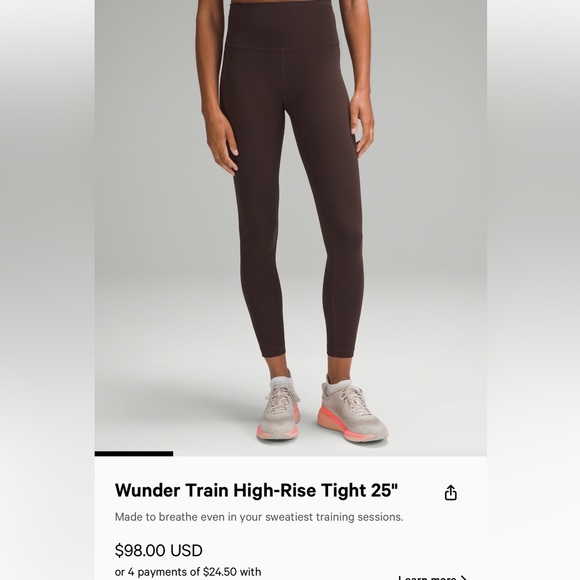 Lululemon wundertrain high rise tight 25” - Picture 2 of 2